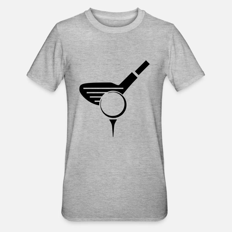 Golf - Golfball - Unisex Polycotton T-Shirt - Grau meliert
