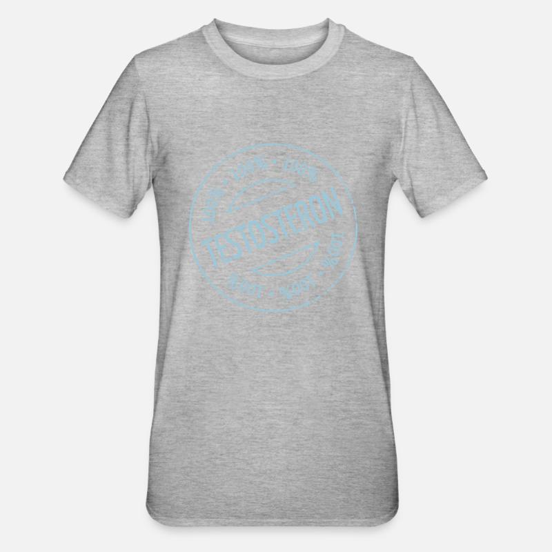100% Testosteron - Unisex Polycotton T-Shirt - Grau meliert