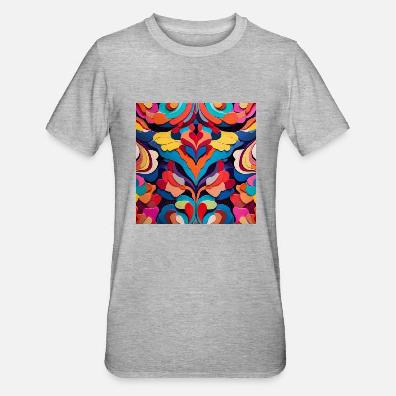 Abstract Pattern - Unisex Polycotton T-Shirt - heather grey