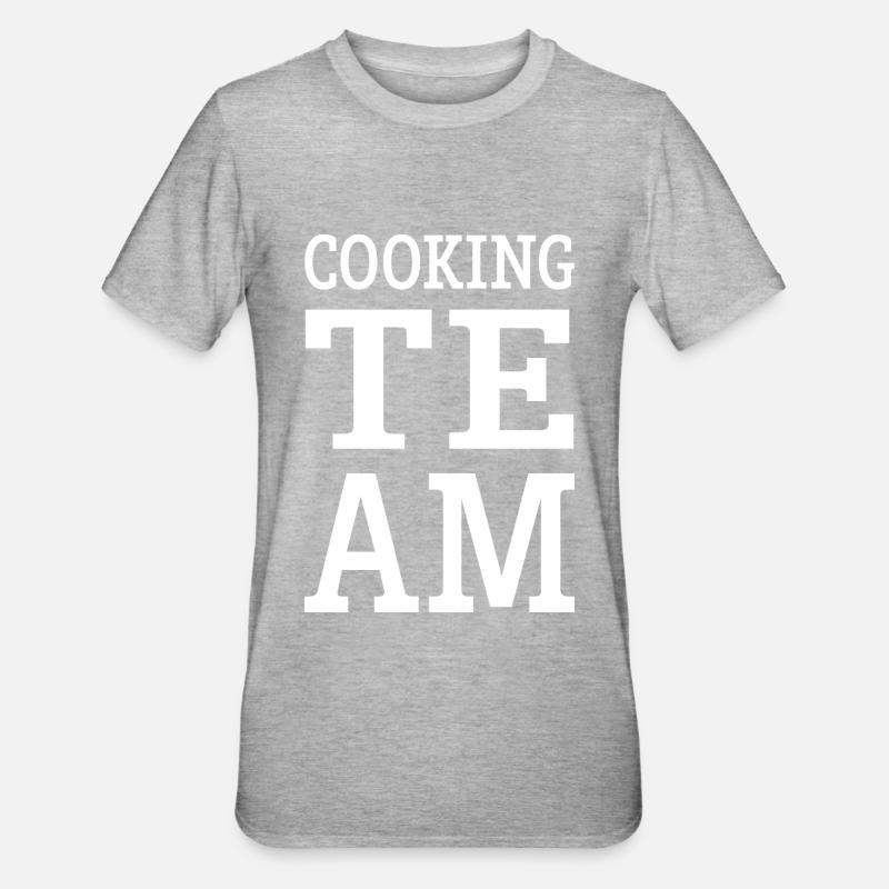 Kochen Team - Unisex Polycotton T-Shirt - Grau meliert