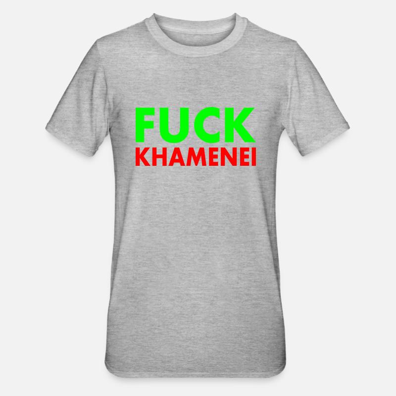 Fuck khamenei Chamenei - iran - T-shirt polycoton Unisexe - gris chiné