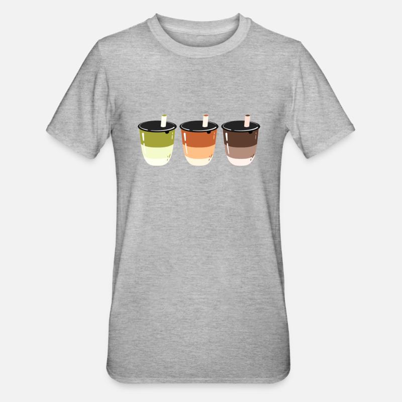 Bubble Tea- Drink- Logo design - Unisex Polycotton T-Shirt - heather grey