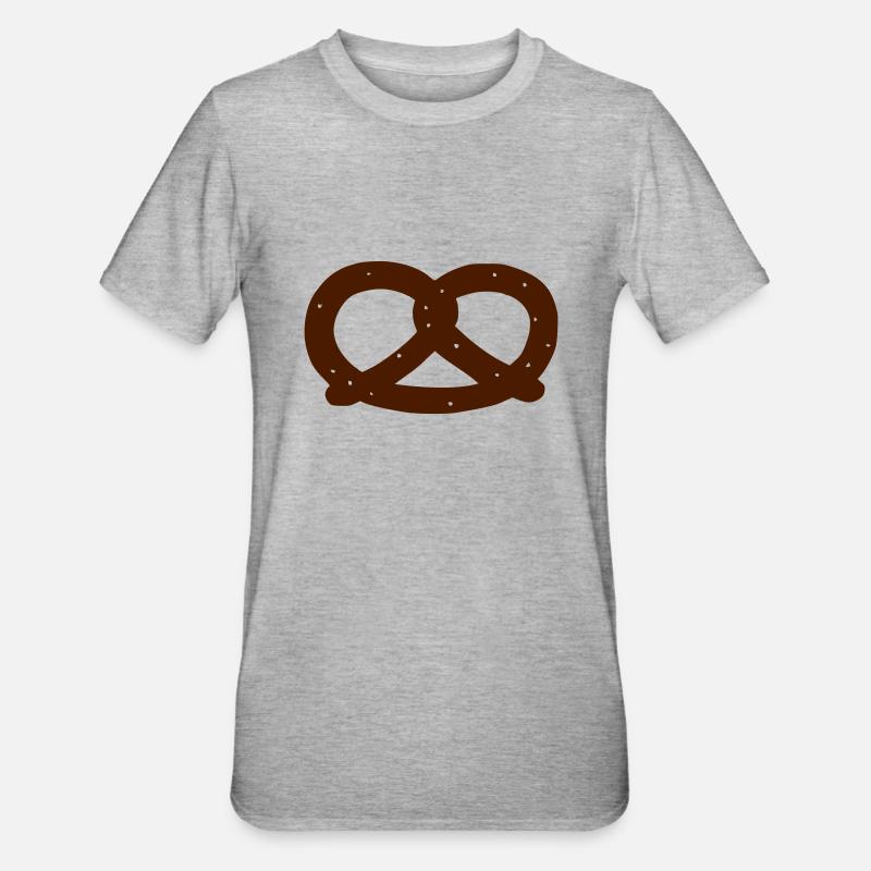 Brezel - Bäcker - Unisex Polycotton T-Shirt - Grau meliert