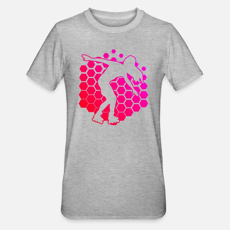 Roller Skates Roller Skating Rollerskaten - Unisex Polycotton T-Shirt - Grau meliert