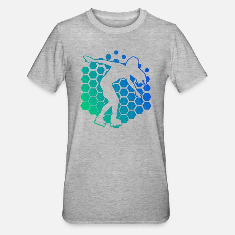 Rollerskate Damen Rollerskaten Rollschuh - Unisex Polycotton T-Shirt - Grau meliert