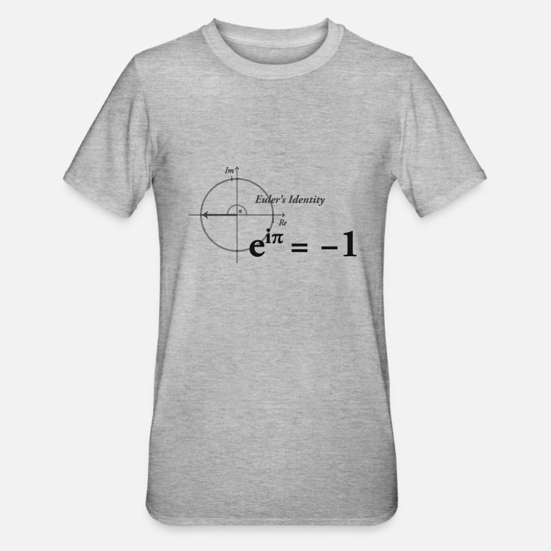 Formule mathématique d'Euler - T-shirt polycoton Unisexe - gris chiné