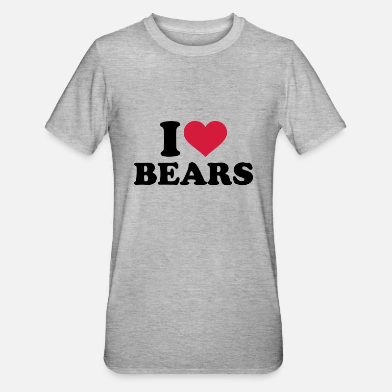 I love Bears - T-shirt polycoton Unisexe - gris chiné