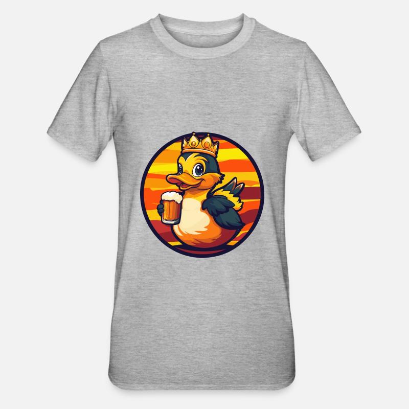 Ente Bier Comic - Unisex Polycotton T-Shirt - Grau meliert