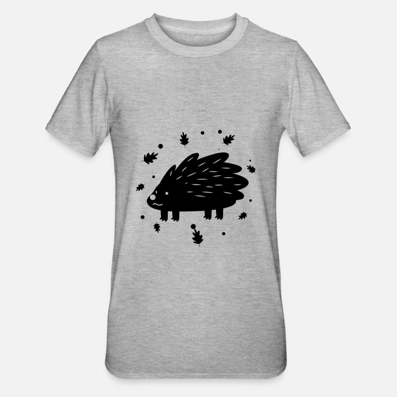 Hérisson - T-shirt polycoton Unisexe - gris chiné