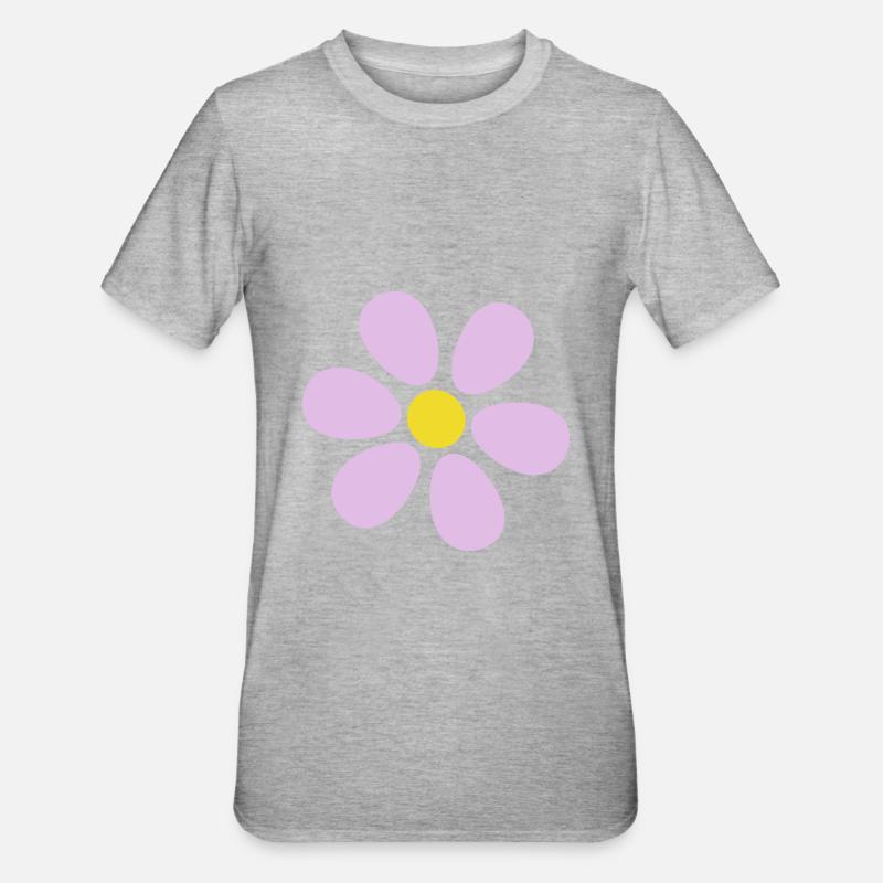 Fleur fleur pastel fleurs fleurs pastel lilas - T-shirt polycoton Unisexe - gris chiné