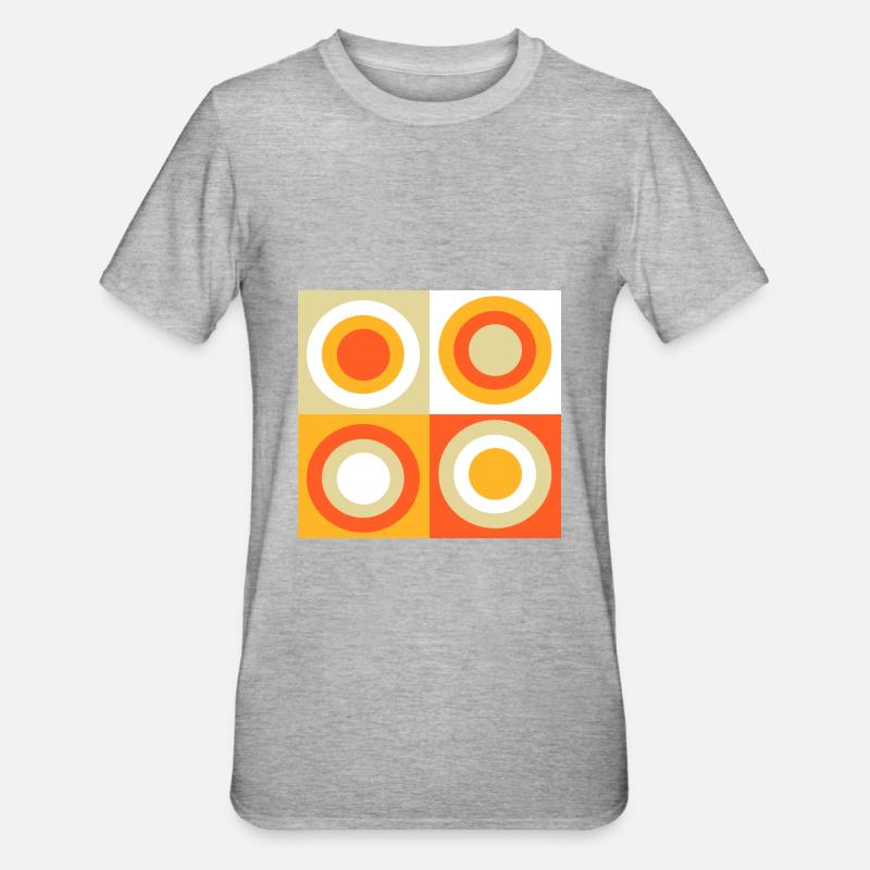 70s Pattern Retro Gift - Unisex Polycotton T-Shirt - heather grey