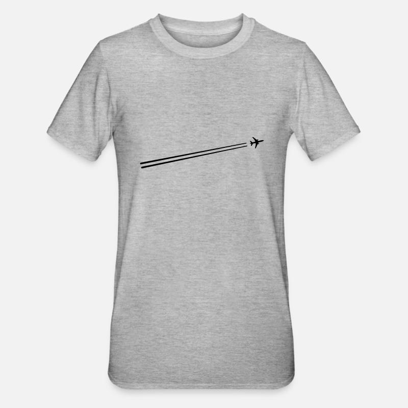 flugzeug - Unisex Polycotton T-Shirt - Grau meliert
