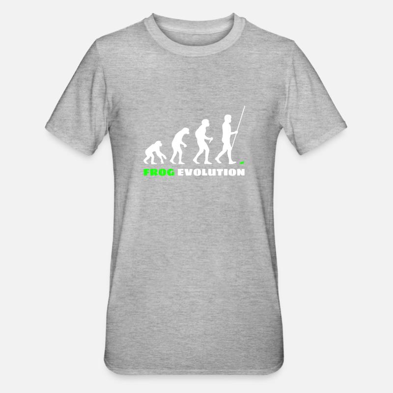 Frog Evolution - Unisex Polycotton T-Shirt - heather grey