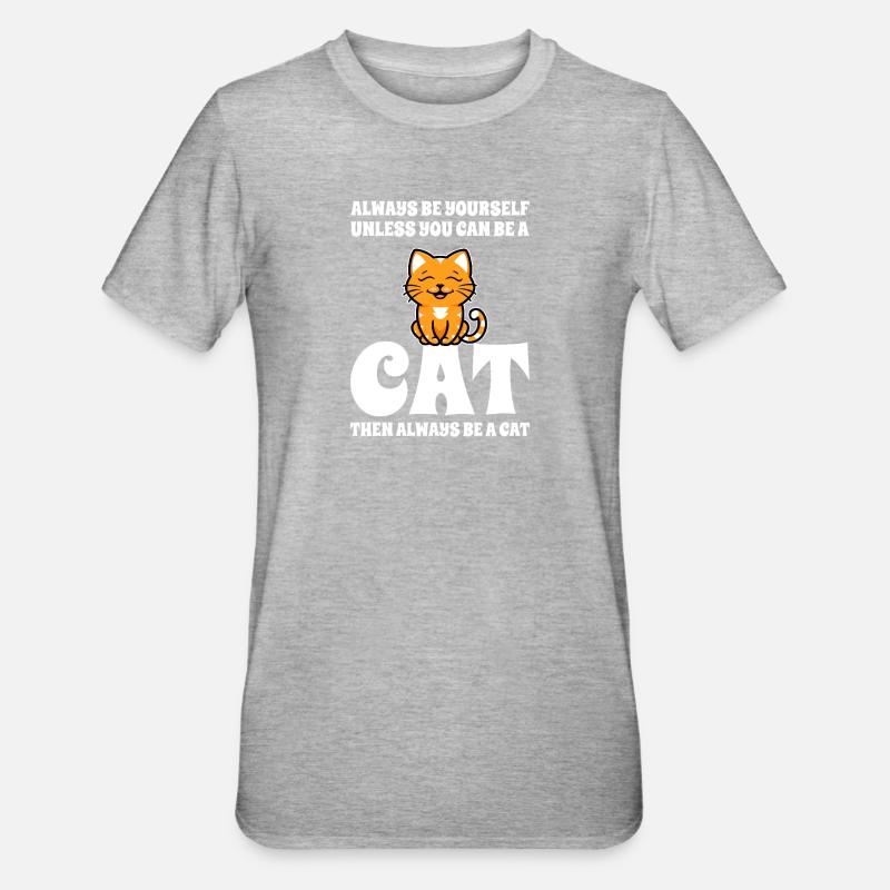 Chat - T-shirt polycoton Unisexe - gris chiné