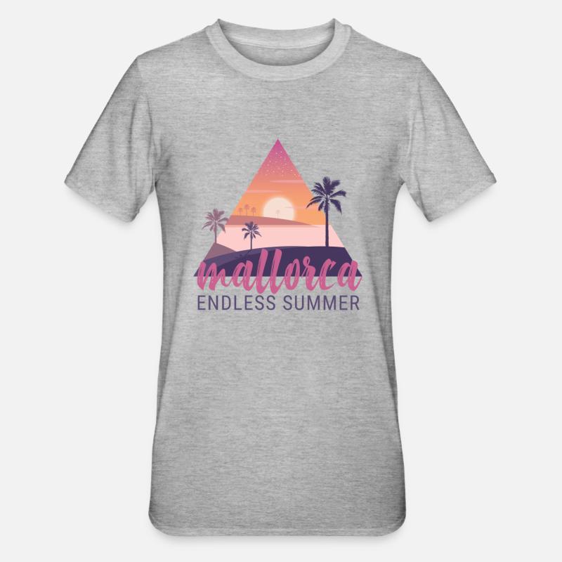 Mallorca Endless Summer Sunset - Unisex Polycotton T-Shirt - heather grey