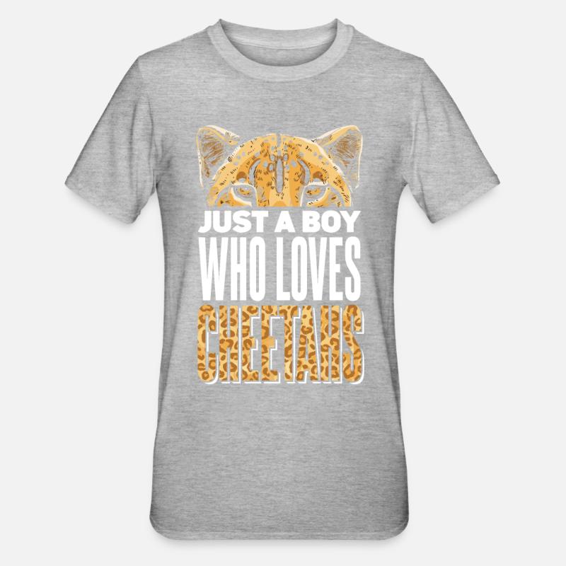 Léopard guépard Faune africaine - T-shirt polycoton Unisexe - gris chiné