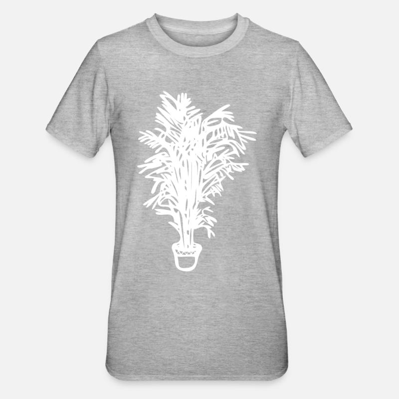 Topfpflanze, Geschenk, Geschenkidee - Unisex Polycotton T-Shirt - Grau meliert