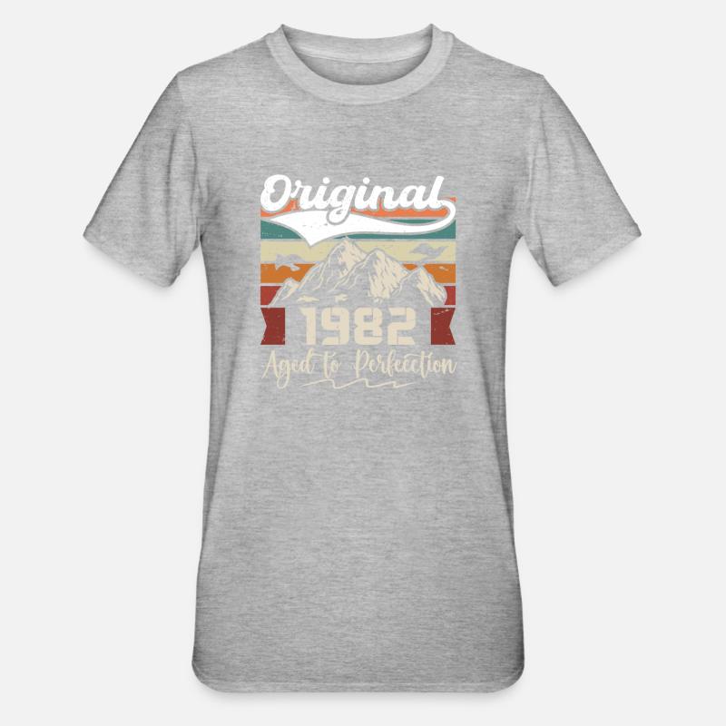 1982 - Cadeau né en 1982 - T-shirt polycoton Unisexe - gris chiné