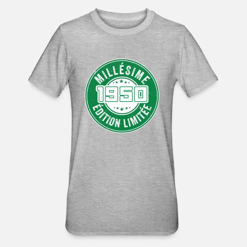 Millésime 1950 | édition limitée - T-shirt polycoton Unisexe - gris chiné