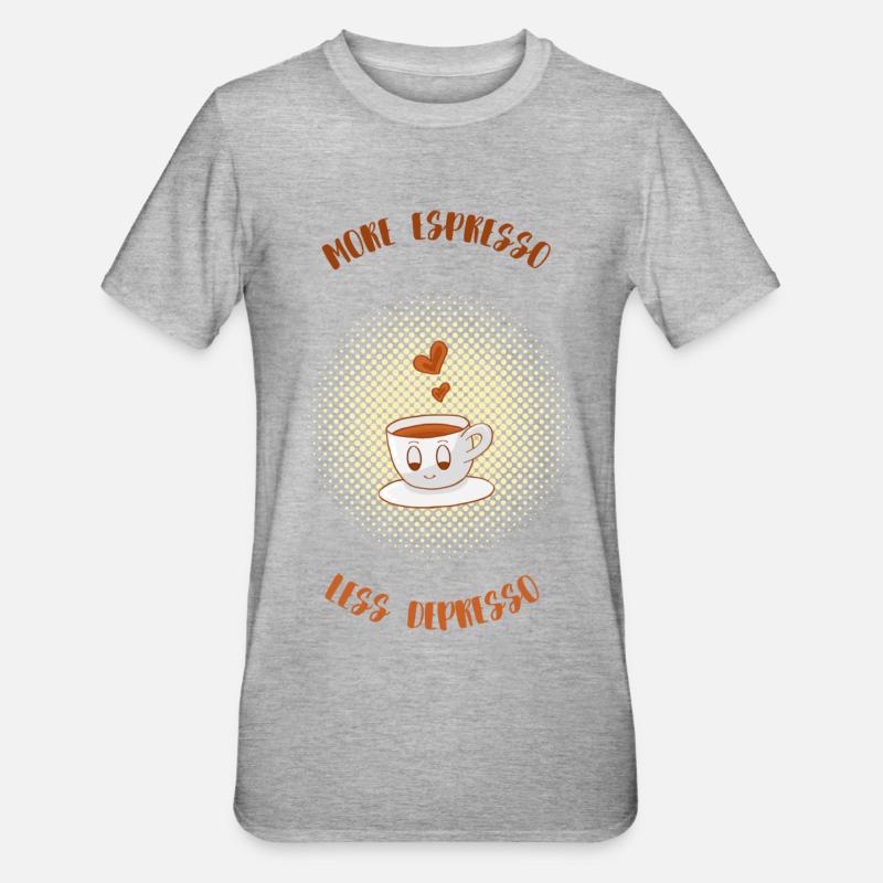Espresso, Coffee, Coffee, Latte, Gift Idea, Fun - Unisex Polycotton T-Shirt - heather grey