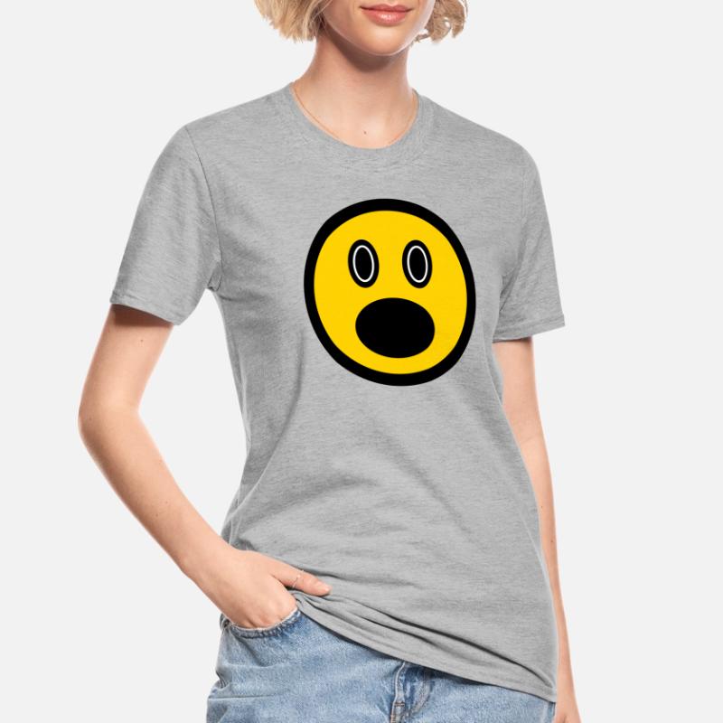 Émoticône perplexe, icône d'image, visage de bâton T-shirt polycoton Unisexe