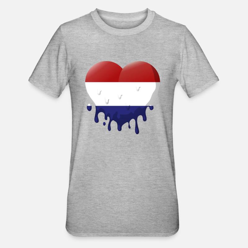 Pays-Bas Drapeau Hollande Drapeau néerlandais - T-shirt polycoton Unisexe - gris chiné