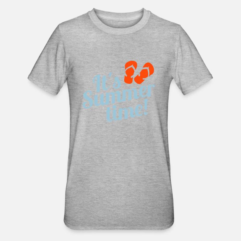 Summertime - Unisex Polycotton T-Shirt - Grau meliert