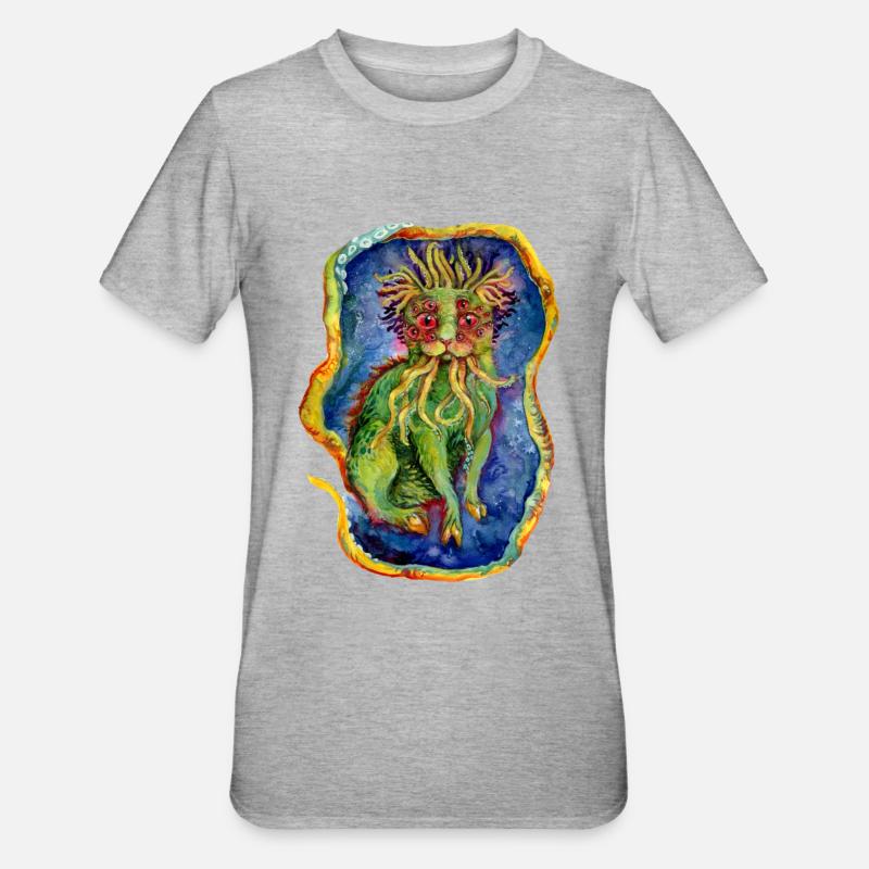 Cathulhu - Unisex Polycotton T-Shirt - heather grey