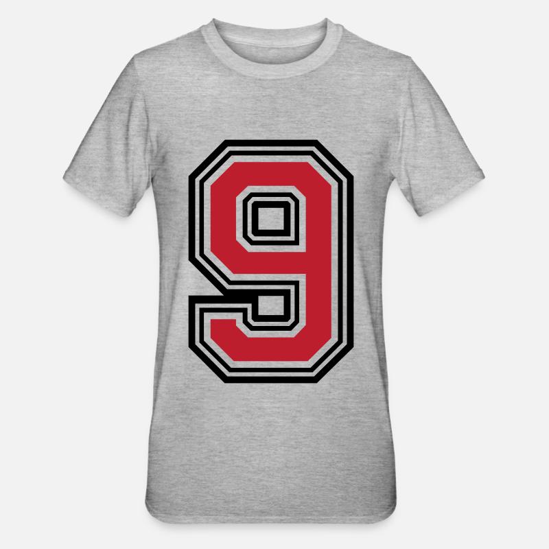9 symbole numérique - T-shirt polycoton Unisexe - gris chiné