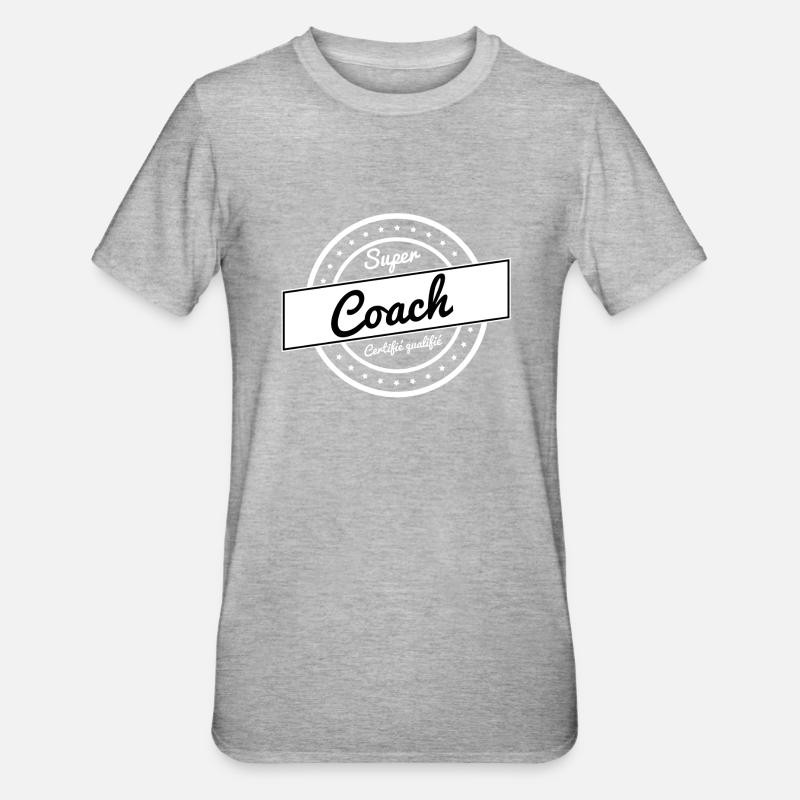 Super coach - blanc - T-shirt polycoton Unisexe - gris chiné