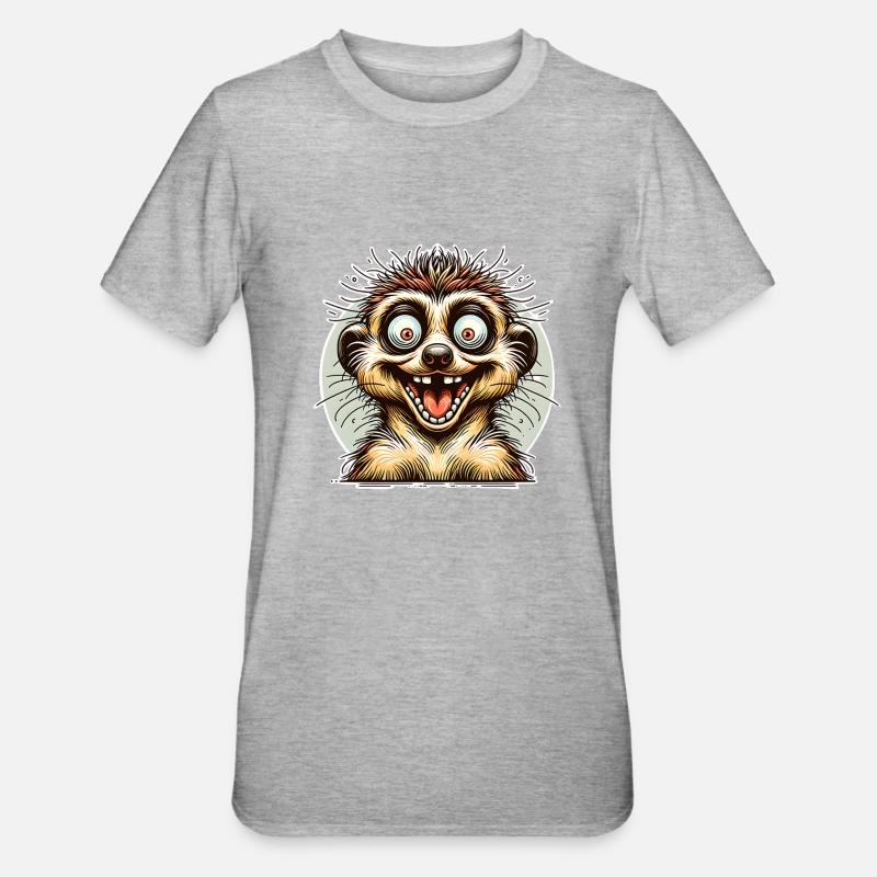 Erdmännchen - Unisex Polycotton T-Shirt - Grau meliert