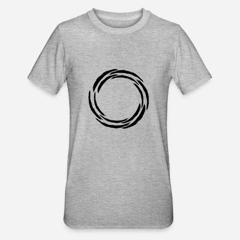Circle - Round - Pattern - Icon - Unisex Polycotton T-Shirt - heather grey