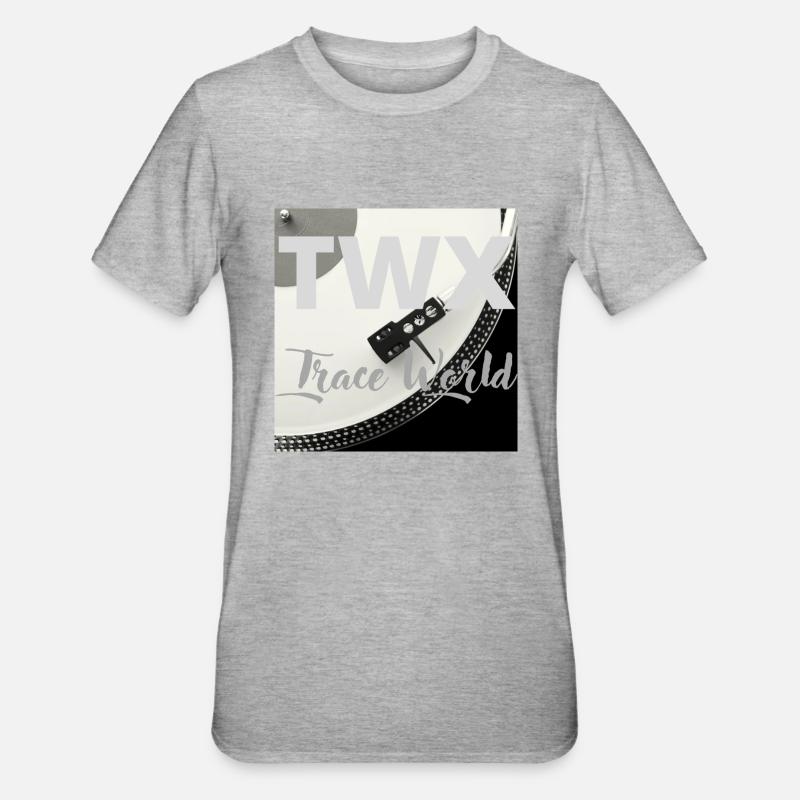 TraceWorld - T-shirt polycoton Unisexe - gris chiné