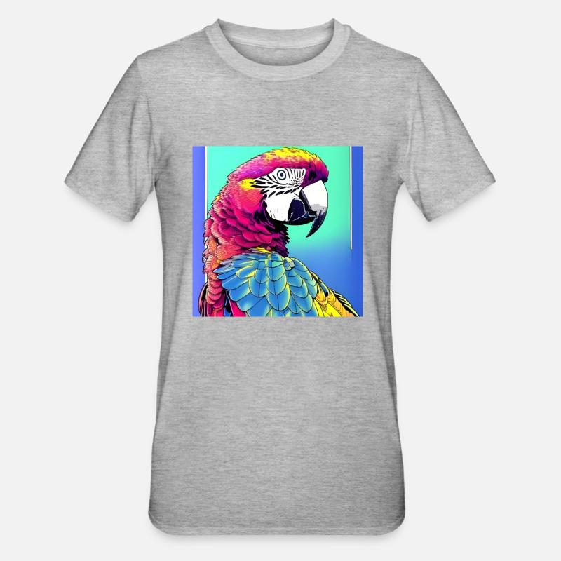 Neon Ara - Unisex Polycotton T-Shirt - Grau meliert
