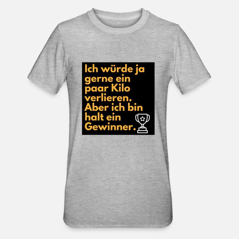 Ich bin ein Gewinner - Unisex Polycotton T-Shirt - Grau meliert