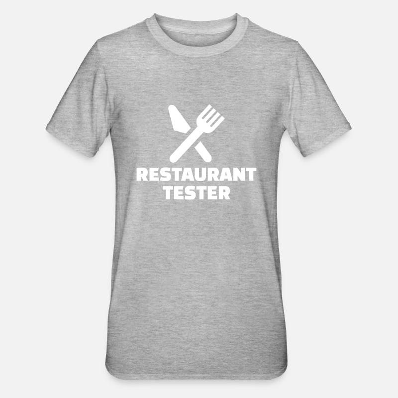 Restaurant tester - T-shirt polycoton Unisexe - gris chiné