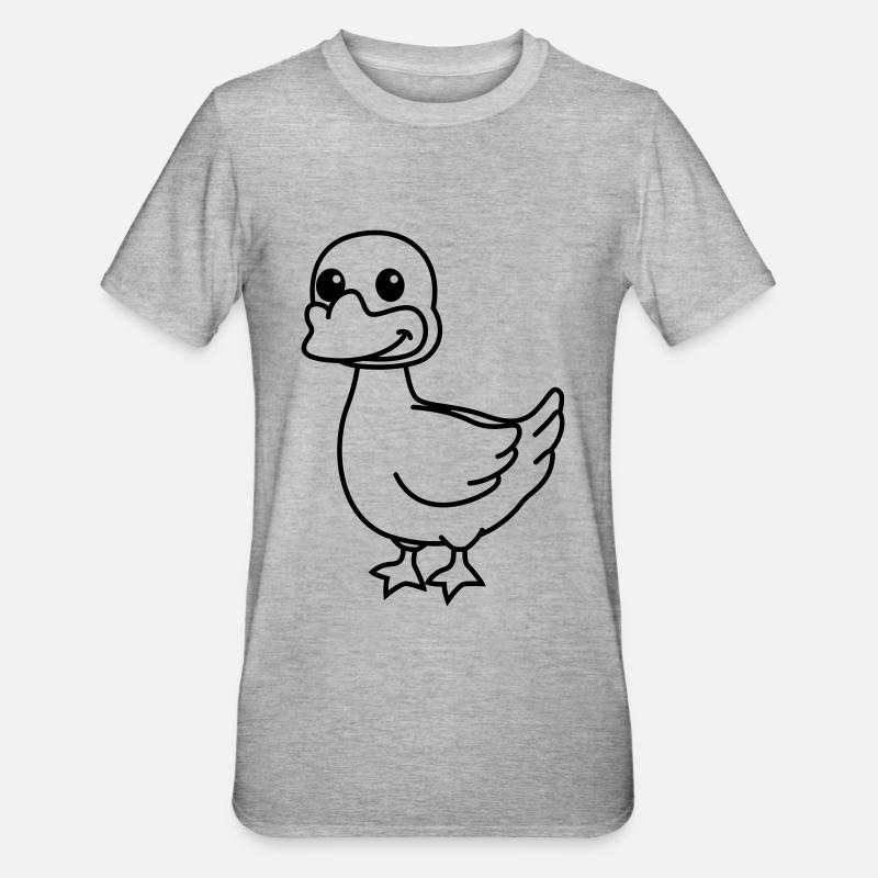Gans Comic Tier - Unisex Polycotton T-Shirt - Grau meliert