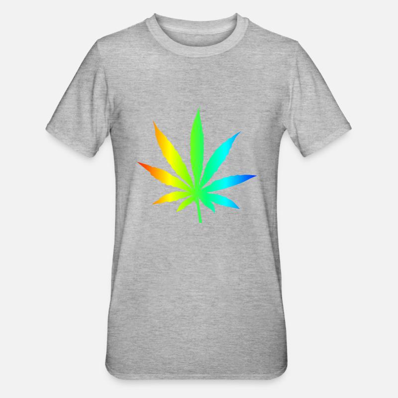 Feuille de Marijuana arc - T-shirt polycoton Unisexe - gris chiné