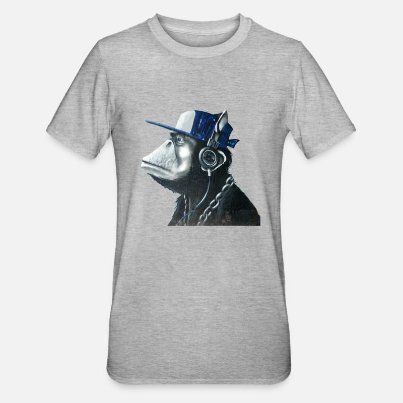 Singe graffiti by customStyle - T-shirt polycoton Unisexe - gris chiné