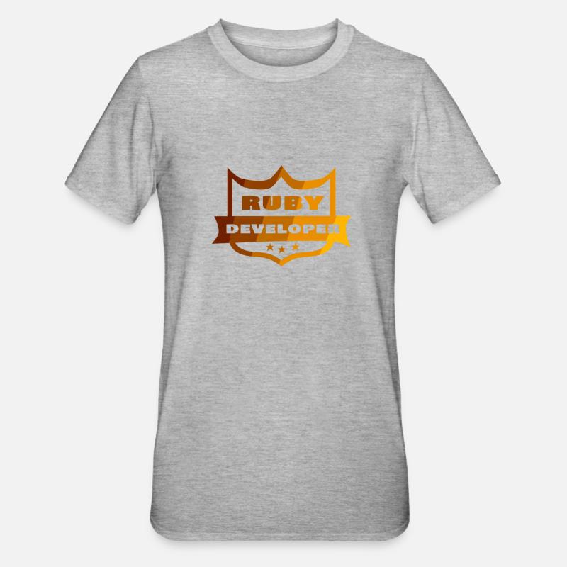 Ruby-Entwickler - Unisex Polycotton T-Shirt - Grau meliert