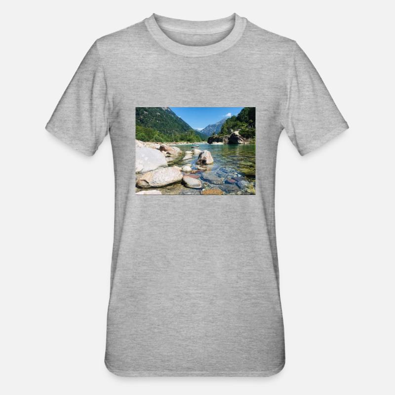 Flussbeet - Unisex Polycotton T-Shirt - Grau meliert
