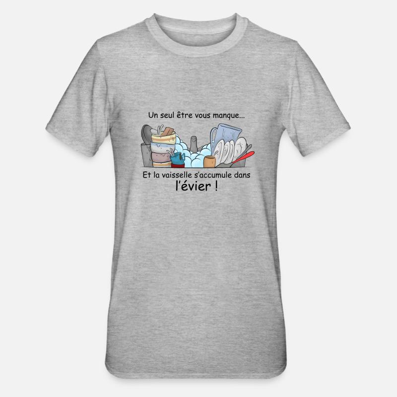Eine fehlen .... - Unisex Polycotton T-Shirt - Grau meliert