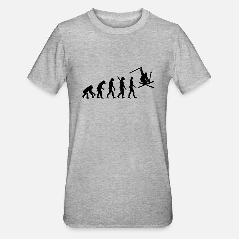 Evolution Ski - Unisex Polycotton T-Shirt - heather grey