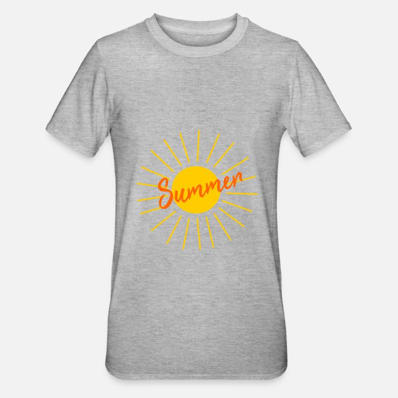 Plage d’été du soleil - T-shirt polycoton Unisexe - gris chiné