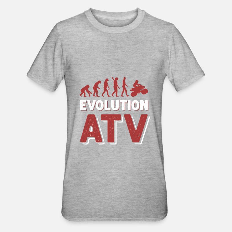 Quad Evolution Quadfahrer - Unisex Polycotton T-Shirt - Grau meliert