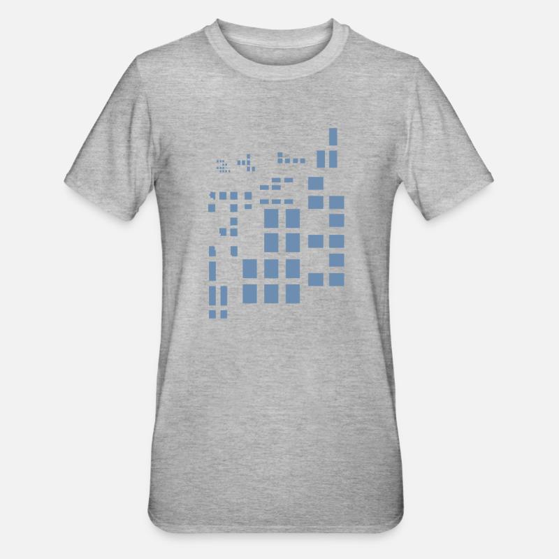 Pixel Pixelworld Abstract City Kypto Style Pattern - T-shirt polycoton Unisexe - gris chiné