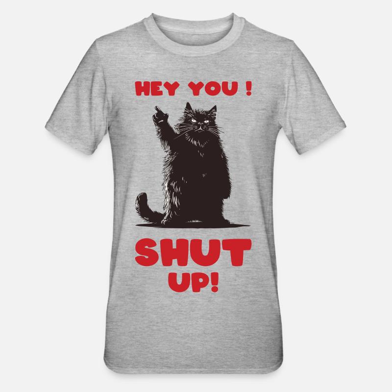 Gros ChatDoigts - T-shirt polycoton Unisexe - gris chiné