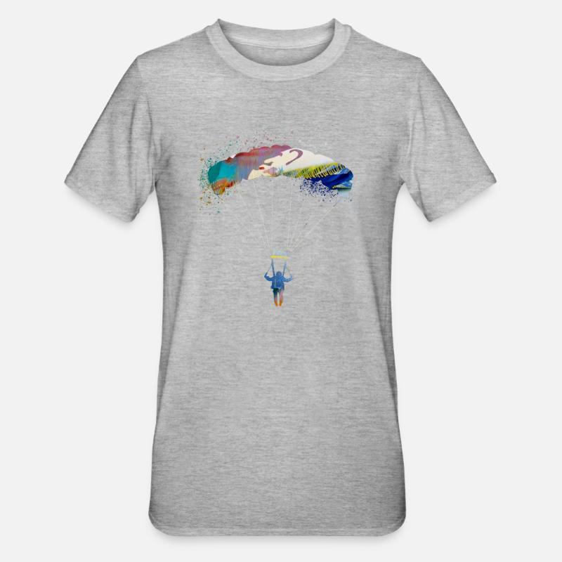 fallschirm,fallschirmfliegen,graffiti,gleitschirm - Unisex Polycotton T-Shirt - Grau meliert
