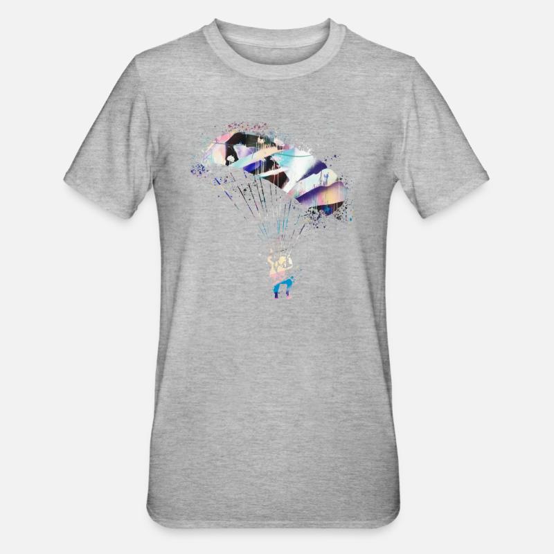 fallschirm,fallschirmfliegen,graffiti,gleitschirm - Unisex Polycotton T-Shirt - Grau meliert