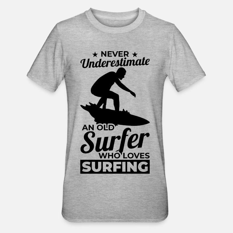 Surfeur Papi - T-shirt polycoton Unisexe - gris chiné
